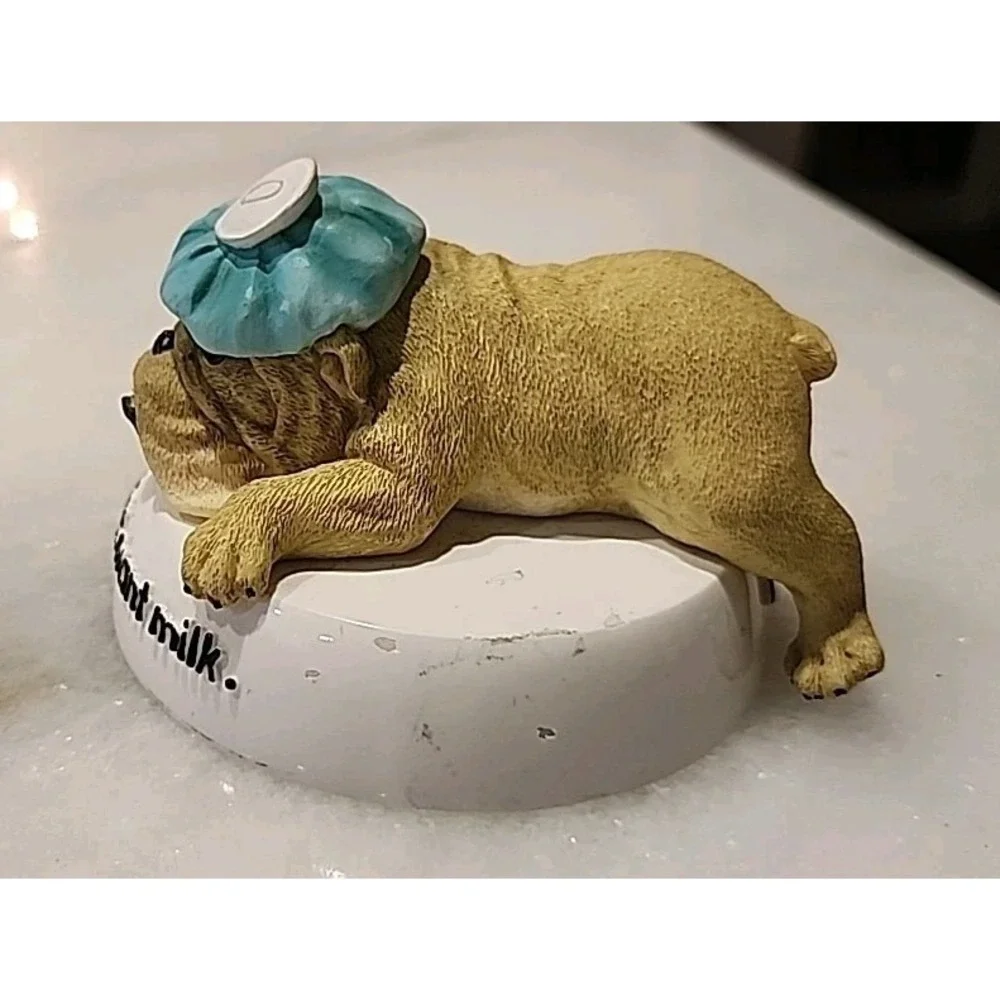 English Bulldog Zelda Hangover anthropomorphic Westland Had Beer Want Milk #4774